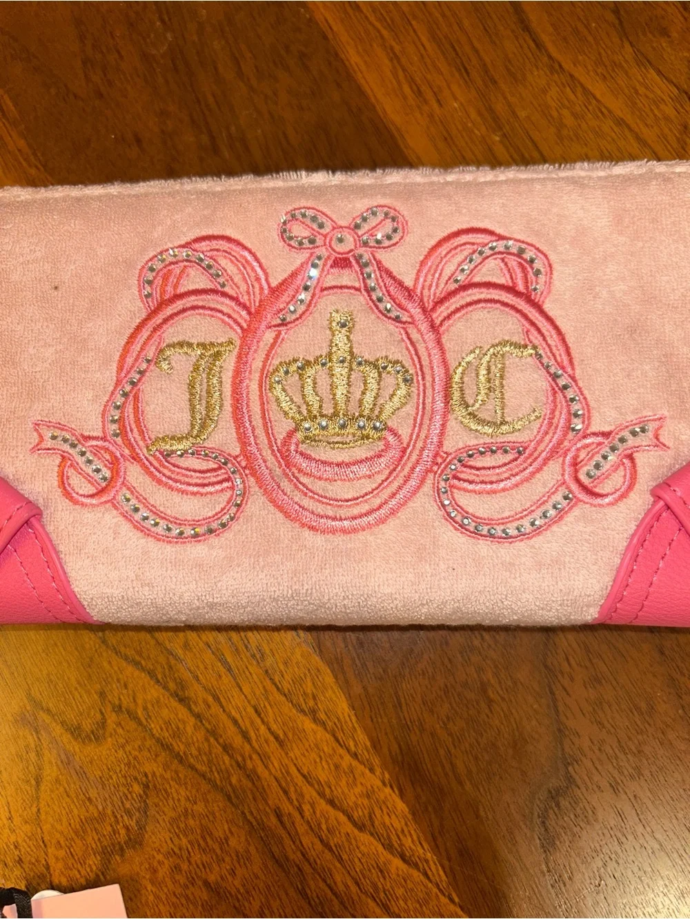 JUICY COUTURE “Lovers Club” Large Zip Around Wallet | Pink Terry Cloth | NWT Y2K